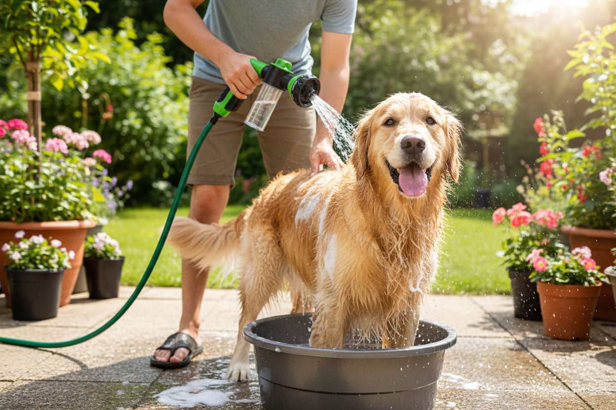 Golden Retriever Bath