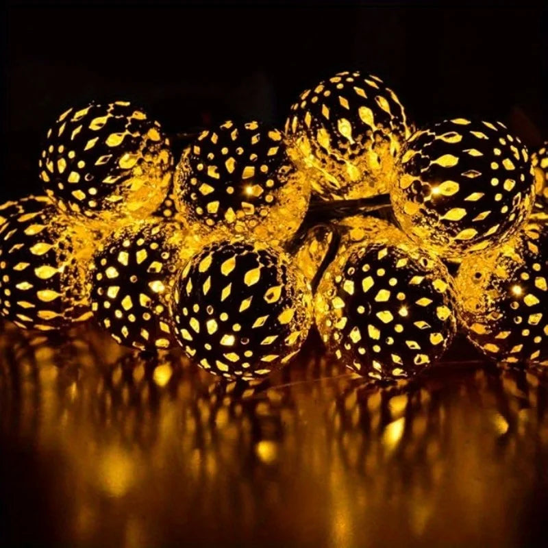 Solar Moroccan Glow String Lights