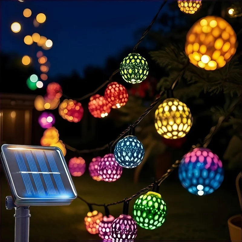 Solar Moroccan Glow String Lights