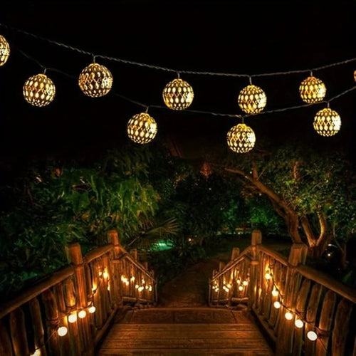 Solar Moroccan Glow String Lights