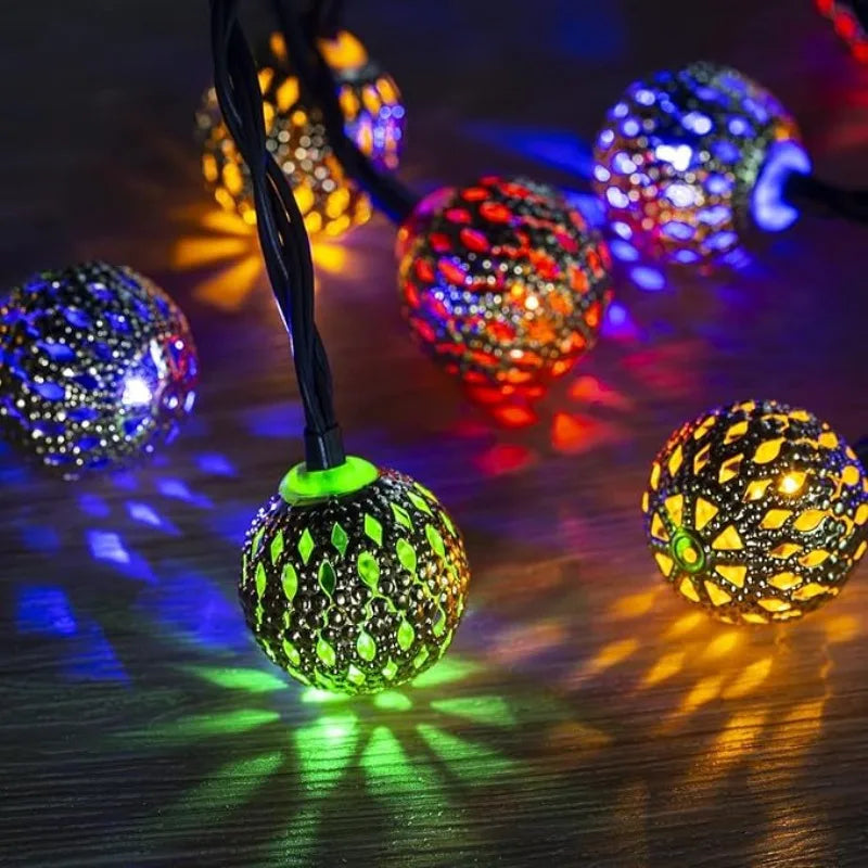 Solar Moroccan Glow String Lights