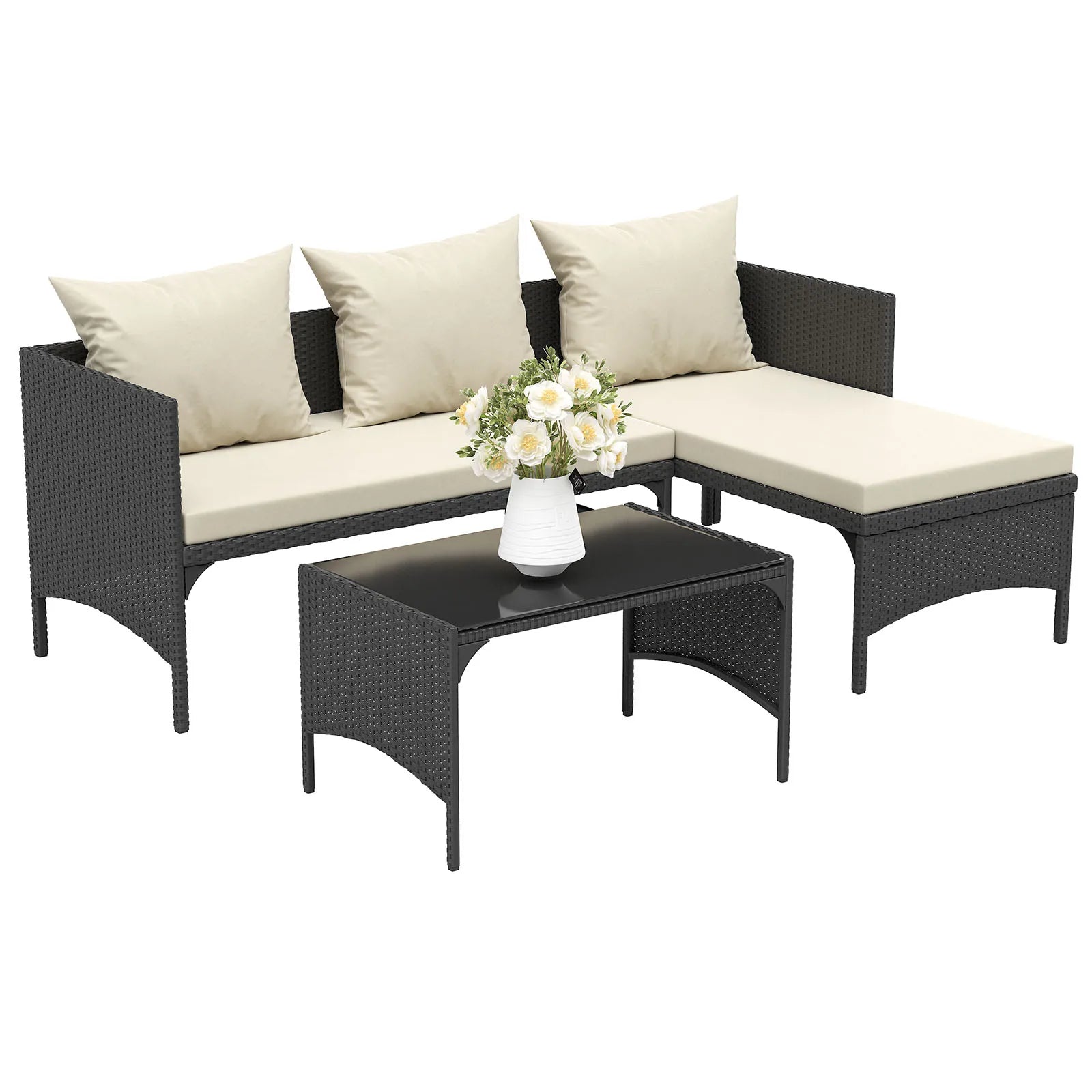 Backyard Relax Corner Rattan Sofa Set